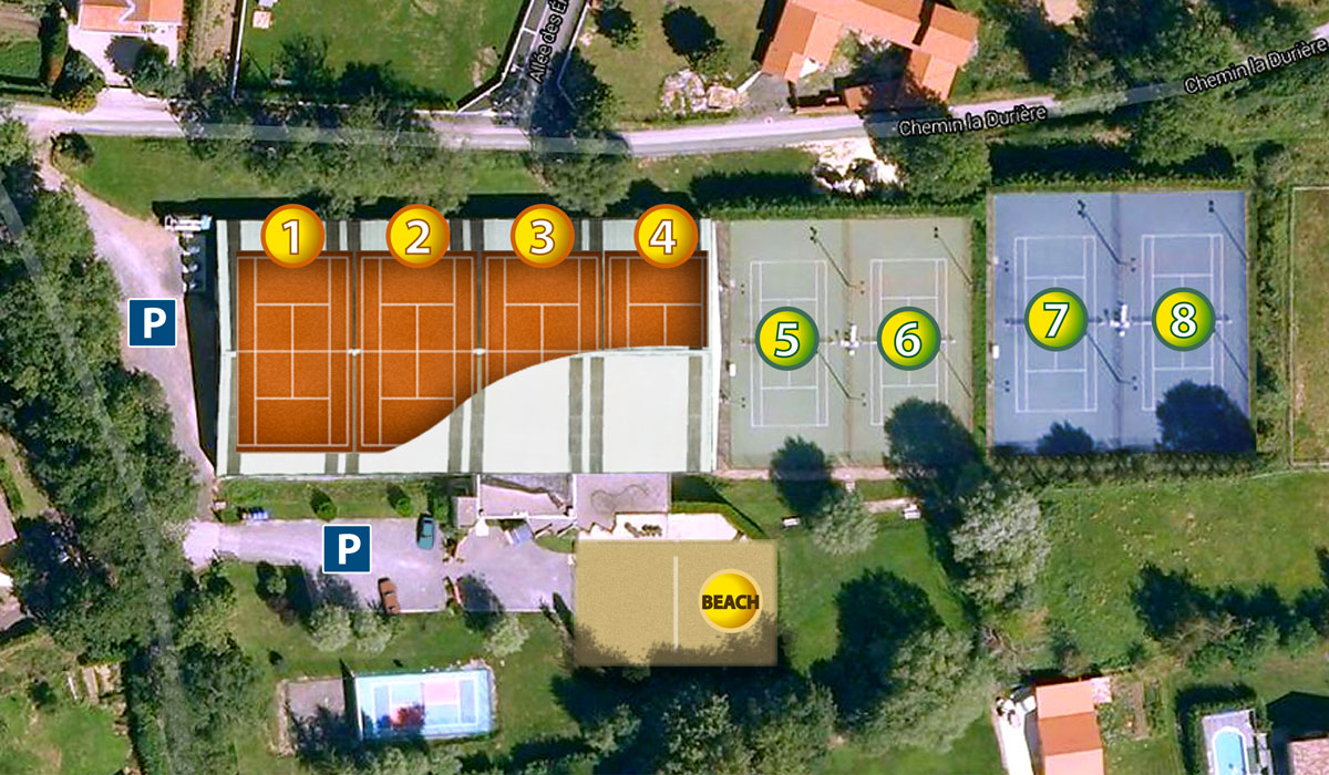 Plan des terrains de tennis